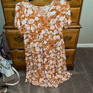 Midi Orange and white flower dress
